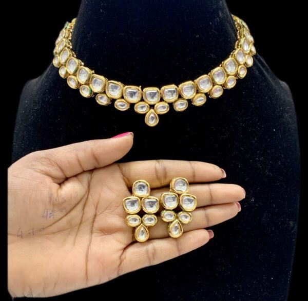 KUNDAN DOUBLE LAYERED NECKLACE WITH EARRINGS