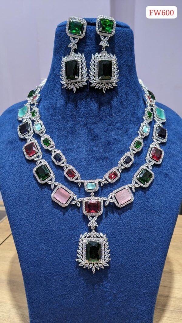 DIAMOND AD MULTI COLOUR NECKLACE