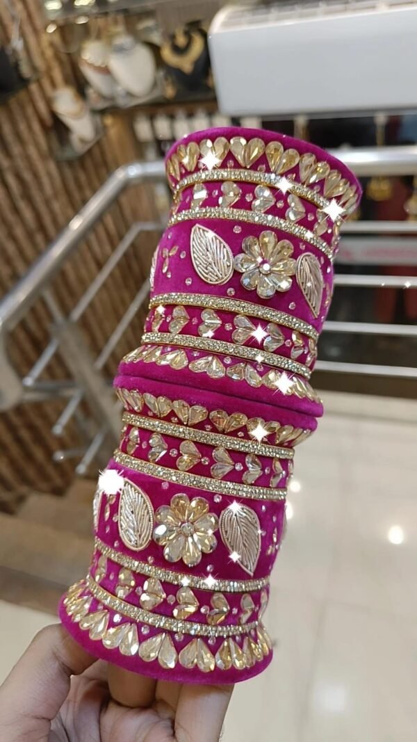 PINK VELVET BRIDAL CHOODA