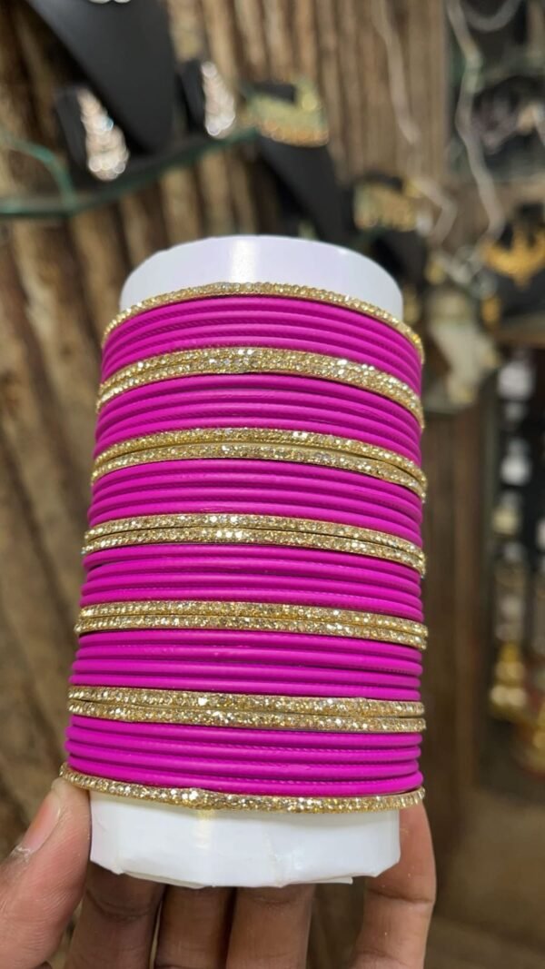 PINK MATTE METAL BANGLES