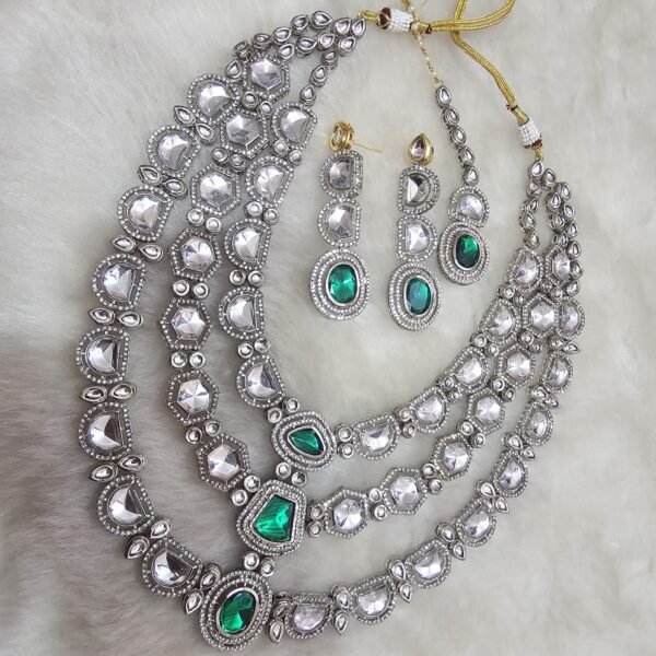 TRIPLE LAYER UNCUT KUNDAN NECKLACE