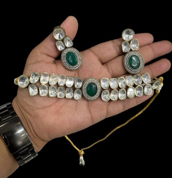 UNCUT EMERALD MOISSANITE CHOKER