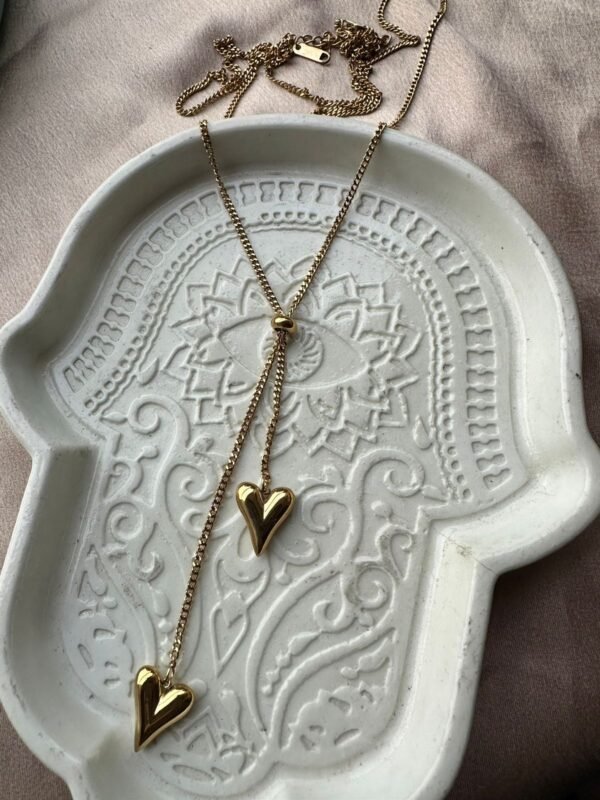 DOUBLE HEART LAYERED CHAIN