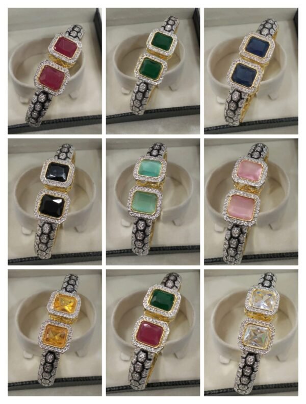 OPENABLE COLOURED STONE BANGLE