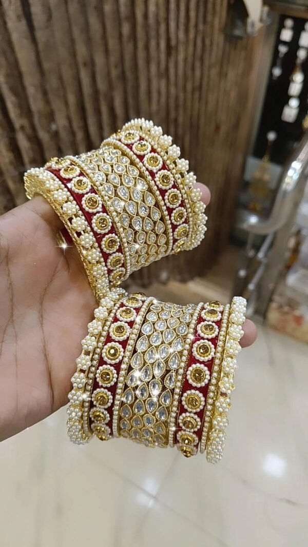 KUNDAN RUBY BANGLE SET