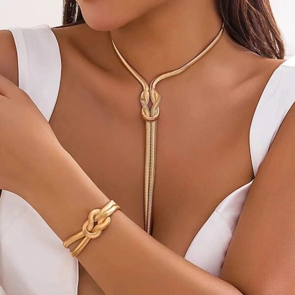 ANTI TARNISH KNOT BRACELET NECKLACE SET