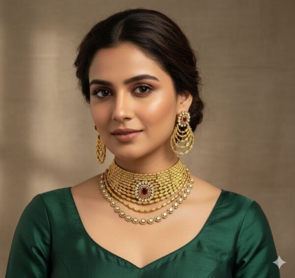 GOLD HEAVY NECKLACE SET